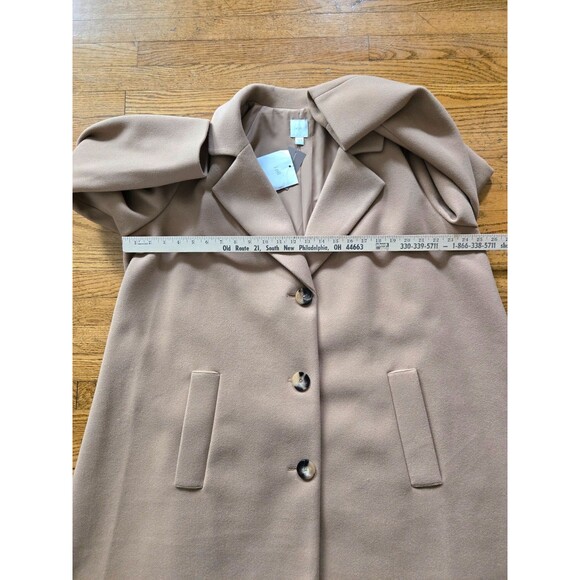 J Jill Camel Pleated Pea Coat Size XL $249 MSRP NWT Quiet Luxury - Picture 11 of 11